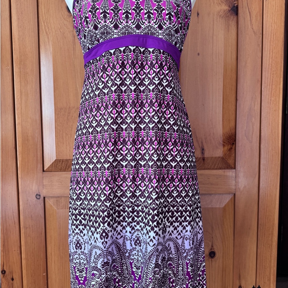 Athleta Purple and Black Midi Dress